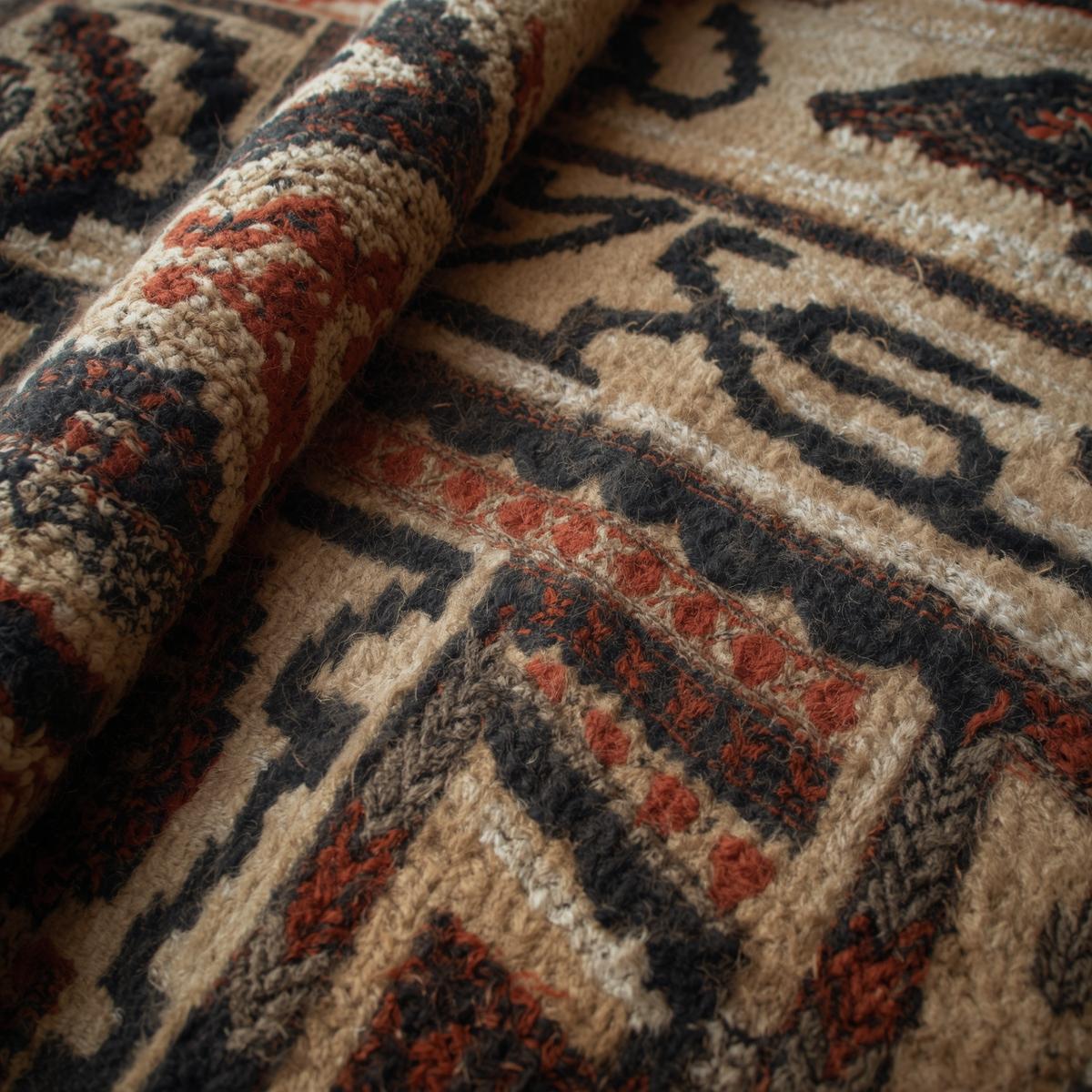 Handwoven baby blanket with Māori design