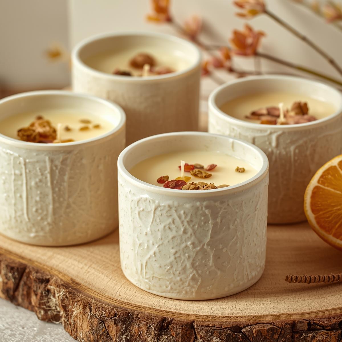 Hand-poured soy candles with summer scents