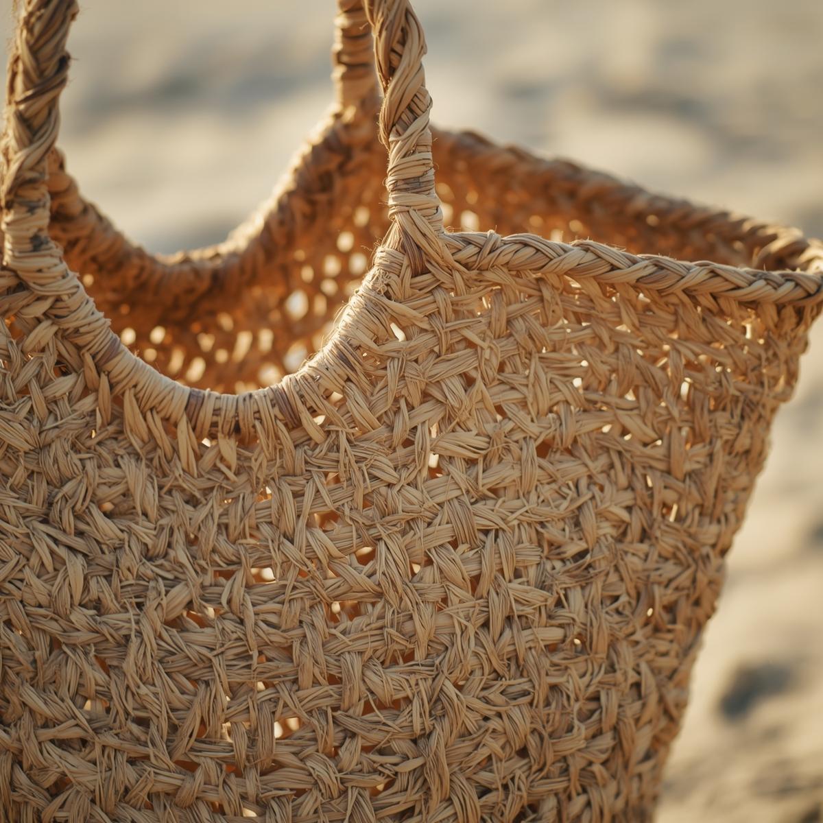 Handwoven beach bag made from sustainable materials