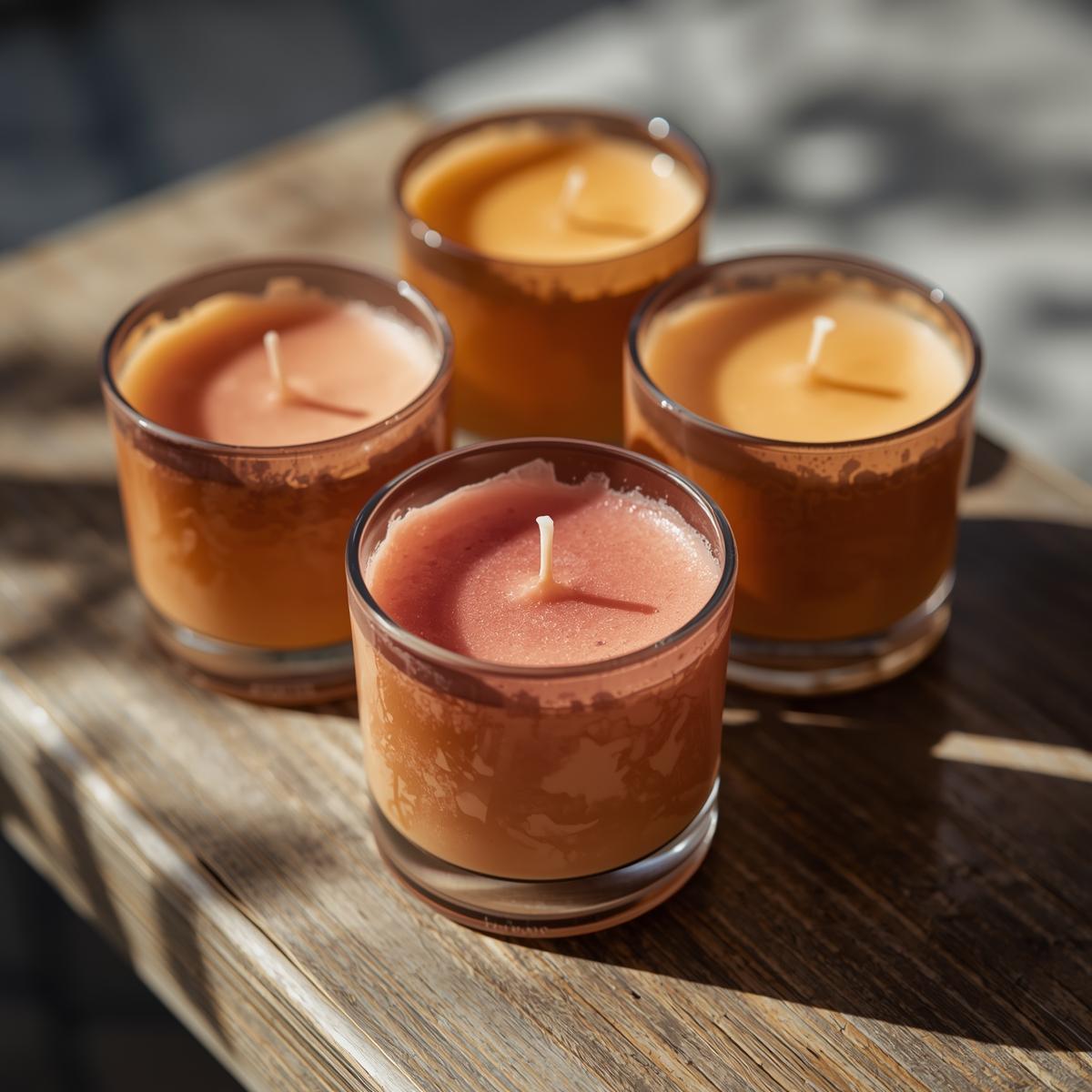 Hand-poured soy candles with summer scents